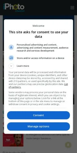Anteprima del sito iPhoto Channel, media di Brasile per articoli sponsorizzati