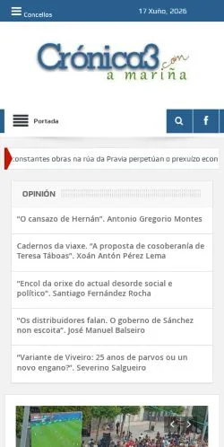 Aperçu du site Cronica3 A Mariña, média de Espagne pour articles sponsorisés