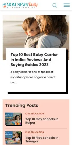 Anteprima del sito Mom News Daily, media di Stati Uniti per articoli sponsorizzati