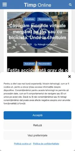 Podgląd witryny TimpOnline, medium z kraju Rumunia do artykułów sponsorowanych