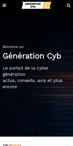 スポンサード記事向けのフランスメディア、Génération Cyberのサイトプレビュー