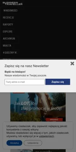 스폰서 기사용 폴란드 매체 Businesstraveller 사이트 미리보기