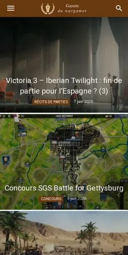 스폰서 기사용 프랑스 매체 Gazette Du Wargamer 사이트 미리보기