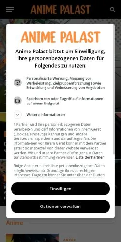 Podgląd witryny Anime-Palast, medium z kraju Niemcy do artykułów sponsorowanych