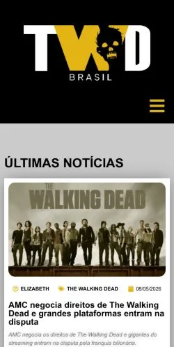 Preview of the The Walking Dead Brasil website, a media outlet in Brazil for sponsored articles