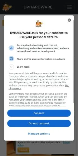 Anteprima del sito DVHARDWARE, media di Stati Uniti per articoli sponsorizzati