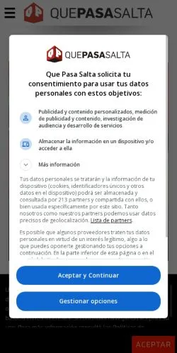 スポンサード記事向けのアルゼンチンメディア、Qué Pasa Saltaのサイトプレビュー