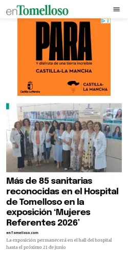 Anteprima del sito EnTomelloso, media di Spagna per articoli sponsorizzati