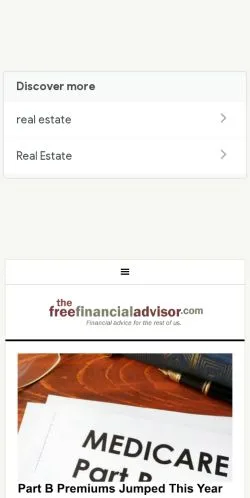 Voorbeeld van de site The Free Financial Advisor, medium uit Verenigde Staten voor gesponsorde artikelen
