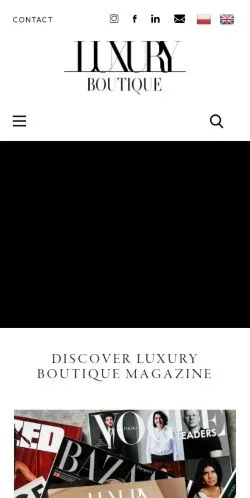 Anteprima del sito Luxury Boutique Magazine, media di Regno Unito per articoli sponsorizzati