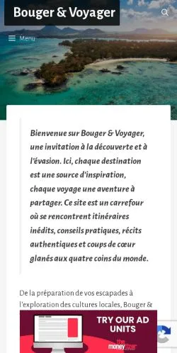 스폰서 기사용 프랑스 매체 Bouger & Voyager 사이트 미리보기