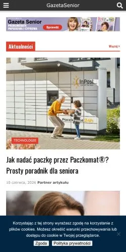 Anteprima del sito Gazeta Senior, media di Polonia per articoli sponsorizzati