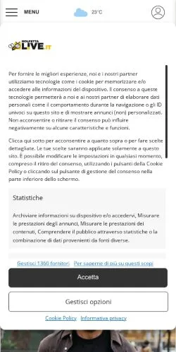 Anteprima del sito MolfettaLive, media di Italia per articoli sponsorizzati