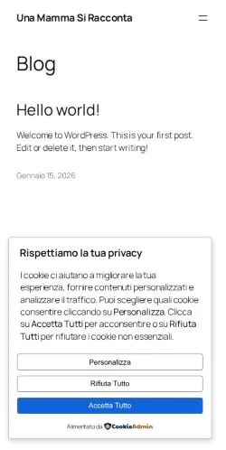 Anteprima del sito Una Mamma Si Racconta, media di Italia per articoli sponsorizzati