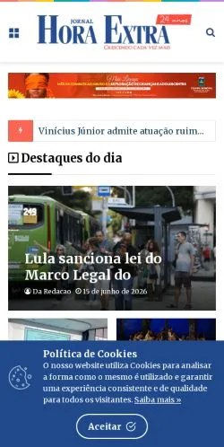 Anteprima del sito Jornal Hora Extra, media di Brasile per articoli sponsorizzati