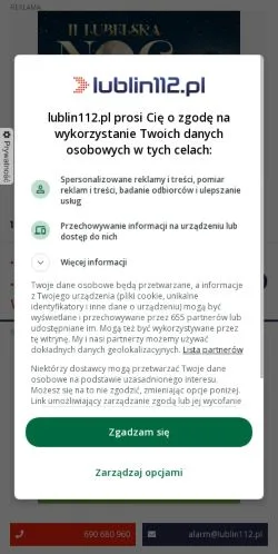 Anteprima del sito Lublin112, media di Polonia per articoli sponsorizzati