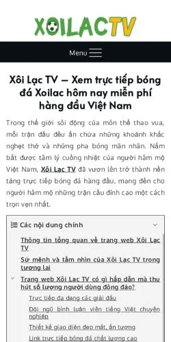 Anteprima del sito Xôi Lạc TV, media di Vietnam per articoli sponsorizzati