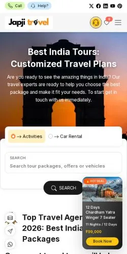 Anteprima del sito Japji Travel, media di Stati Uniti per articoli sponsorizzati