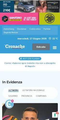 Anteprima del sito Le Cronache, media di Italia per articoli sponsorizzati