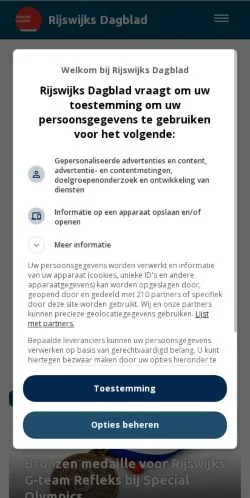 Anteprima del sito Rijswijks Dagblad, media di Paesi Bassi per articoli sponsorizzati