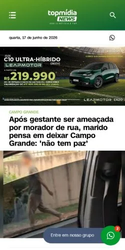 Anteprima del sito TOP Mídia News, media di Brasile per articoli sponsorizzati