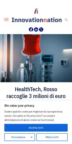 Anteprima del sito Innovation Nation, media di Italia per articoli sponsorizzati