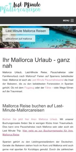 Anteprima del sito Last Minute Mallorca Reisen, media di Germania per articoli sponsorizzati