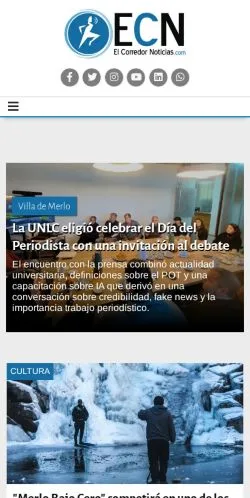 Anteprima del sito El Corredor Noticias, media di Argentina per articoli sponsorizzati