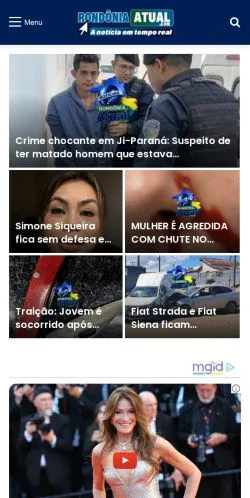 Anteprima del sito Rondônia Atual, media di Brasile per articoli sponsorizzati