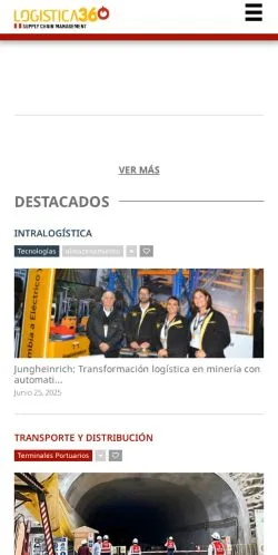 Vista previa del sitio Logística 360, medio de España para artículos patrocinados