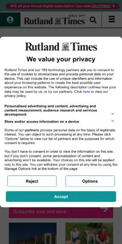 스폰서 기사용 영국 매체 Rutland Times 사이트 미리보기