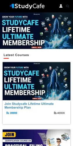 Preview of the Studycafe website, a media outlet in India for sponsored articles