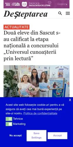 Voorbeeld van de site Desteptarea, medium uit Roemenië voor gesponsorde artikelen