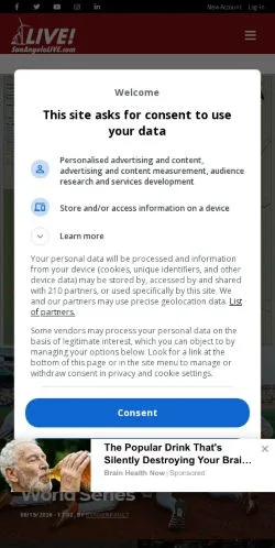 Anteprima del sito San Angelo Live, media di Stati Uniti per articoli sponsorizzati