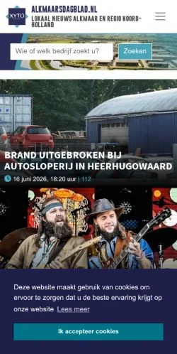 Podgląd witryny Alkmaarsdagblad, medium z kraju Holandia do artykułów sponsorowanych