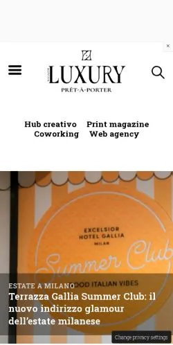 Podgląd witryny Luxury Prêt-à-Porter, medium z kraju Włochy do artykułów sponsorowanych