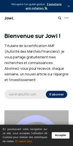 Anteprima del sito Jowi Blog, media di Francia per articoli sponsorizzati