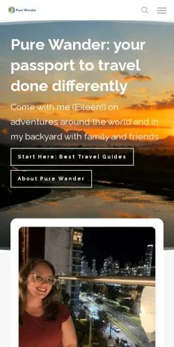 Vista previa del sitio Pure Wander, medio de Estados Unidos para artículos patrocinados