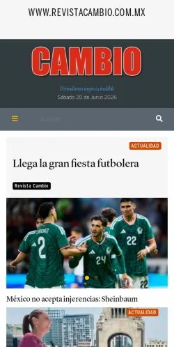 Podgląd witryny Revista Cambio, medium z kraju Meksyk do artykułów sponsorowanych