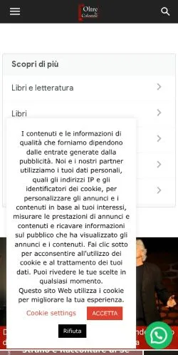 Anteprima del sito Oltre Le Colonne, media di Italia per articoli sponsorizzati