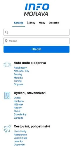 Podgląd witryny Info-Morava, medium z kraju Czechy do artykułów sponsorowanych