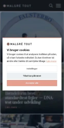 Podgląd witryny Malgré Tout, medium z kraju Dania do artykułów sponsorowanych