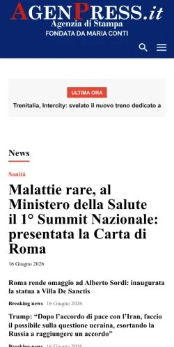 Anteprima del sito Agenpress, media di Italia per articoli sponsorizzati