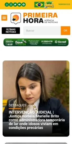 Anteprima del sito Primeira Hora, media di Brasile per articoli sponsorizzati