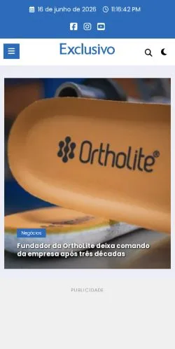 Podgląd witryny Exclusivo, medium z kraju Brazylia do artykułów sponsorowanych