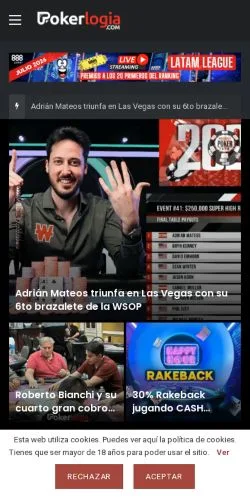 Anteprima del sito Pokerlogia, media di Spagna per articoli sponsorizzati