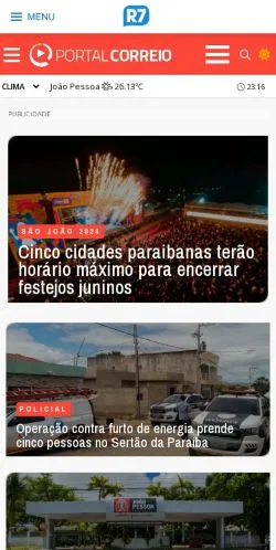 Podgląd witryny Portal Correio, medium z kraju Brazylia do artykułów sponsorowanych