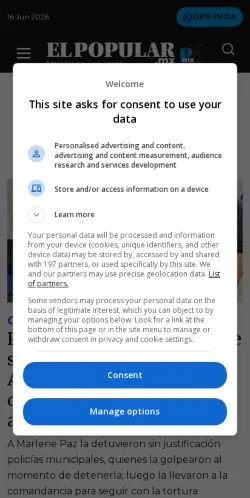 Anteprima del sito El Popular, media di Messico per articoli sponsorizzati