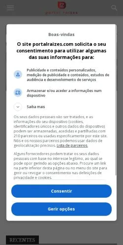 Anteprima del sito Portal Raízes, media di Brasile per articoli sponsorizzati