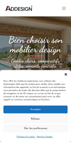 Preview of the Addesign website, a media outlet in France for sponsored articles
